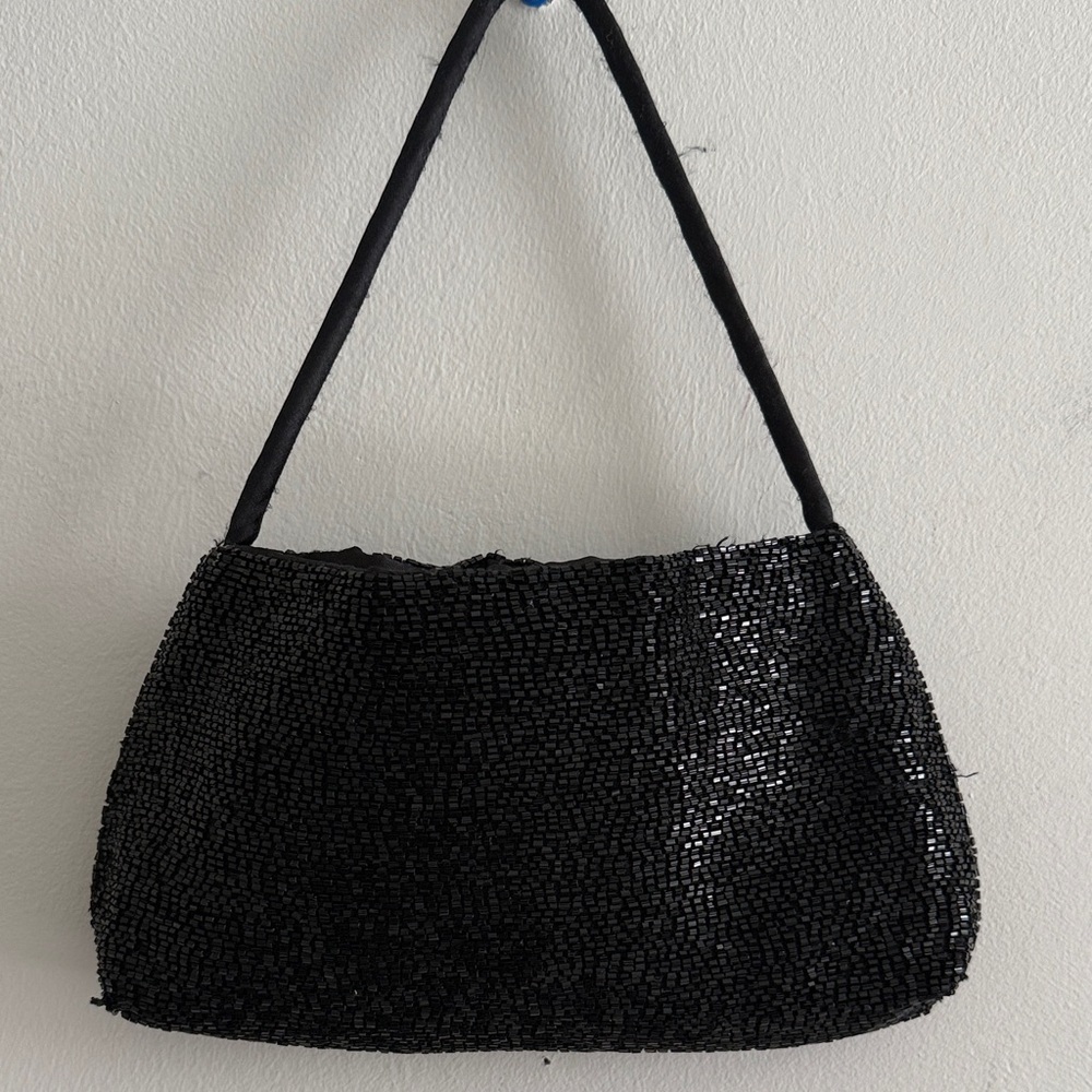 Monsoon beaded black evening bag